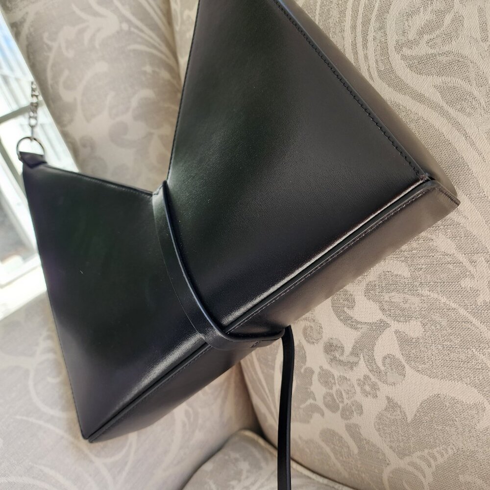GIVENCHY Cut Out Small Leather Shoulder Bag Black Leather Like New - Picture 5 of 10